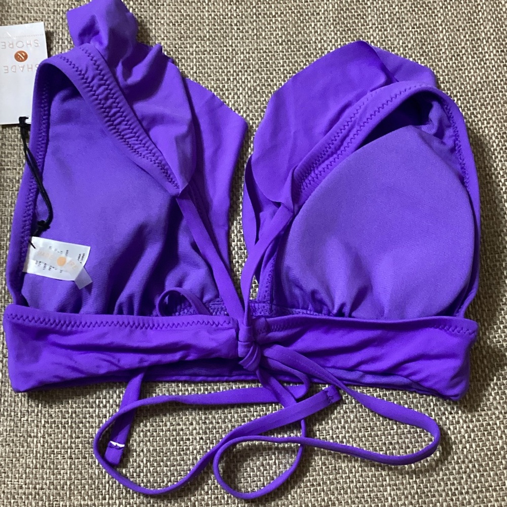 Shade & Shore Violet Ruffle Bikini Top - Picture 5 of 5